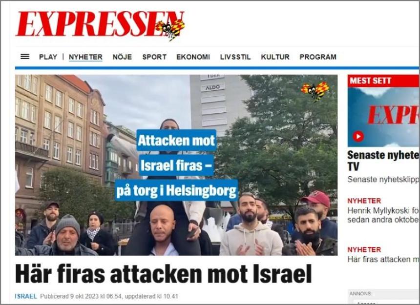 https://apg29.nu/bild/firar-attack-mot-israel-1696850829.jpg - Internationellt fördömande men i Sverige firas Hamas anfall mot Israel